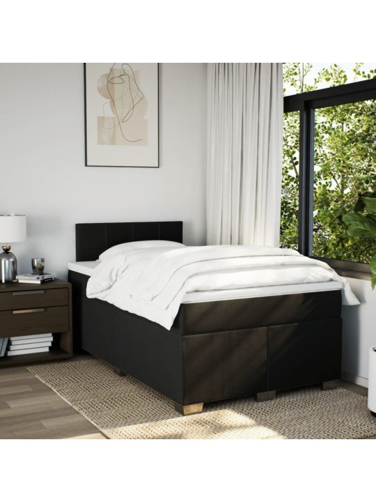 Box spring postel s matrací černá 120x190 cm textil