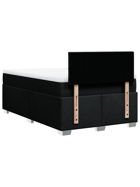 Box spring postel s matrací černá 120x190 cm textil