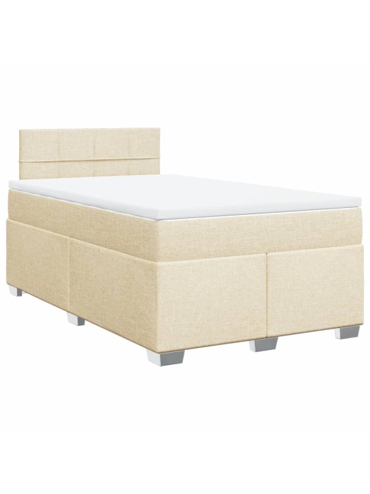 Box spring postel s matrací krémová 120x190 cm textil
