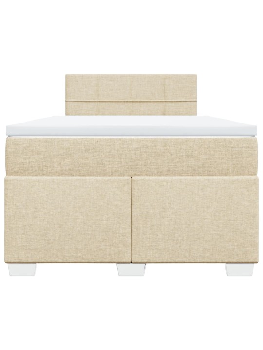 Box spring postel s matrací krémová 120x190 cm textil