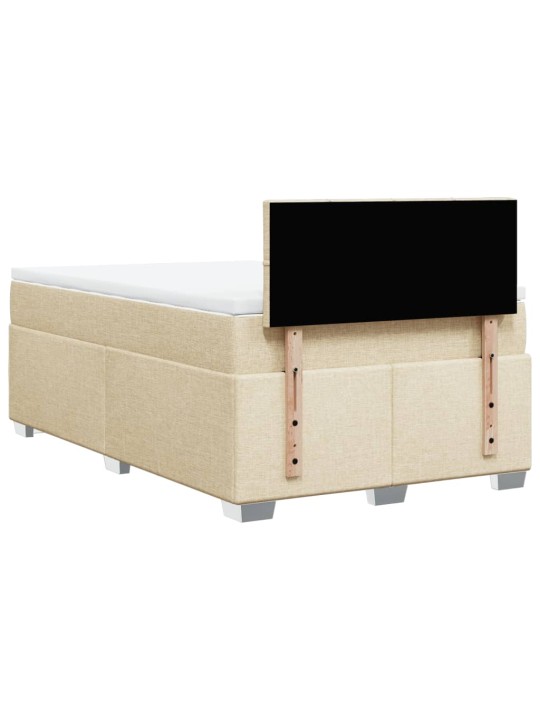 Box spring postel s matrací krémová 120x190 cm textil