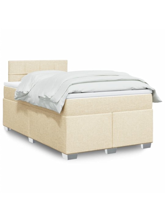 Box spring postel s matrací krémová 120x190 cm textil