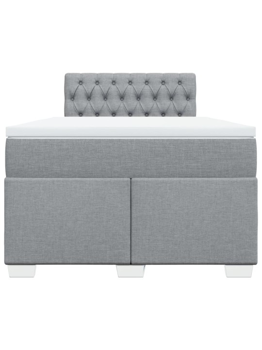 Box spring postel s matrací světle šedá 120x190 cm textil