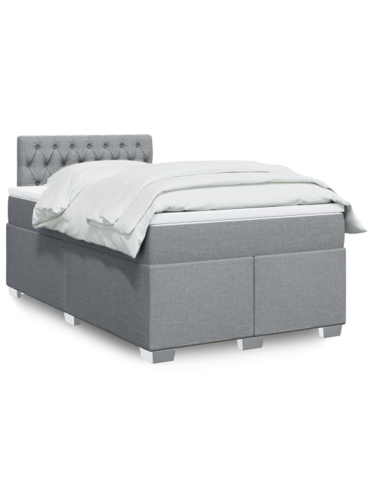 Box spring postel s matrací světle šedá 120x190 cm textil