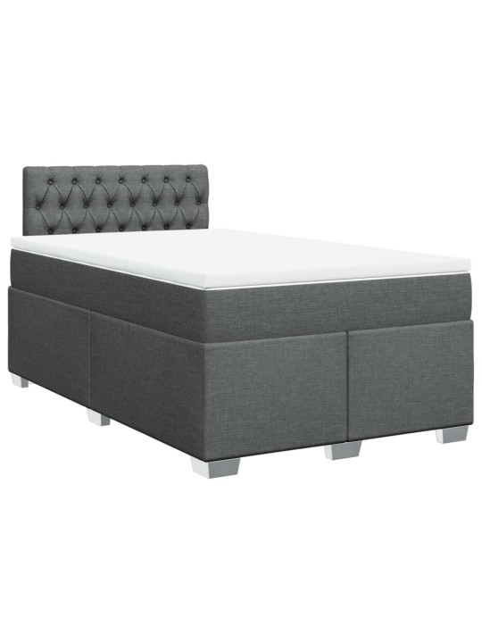Box spring postel s matrací tmavě šedá 120x190 cm textil