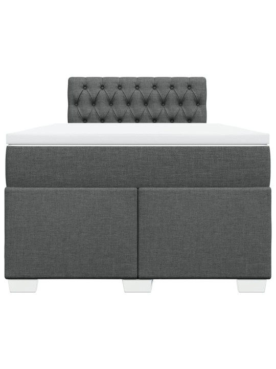 Box spring postel s matrací tmavě šedá 120x190 cm textil