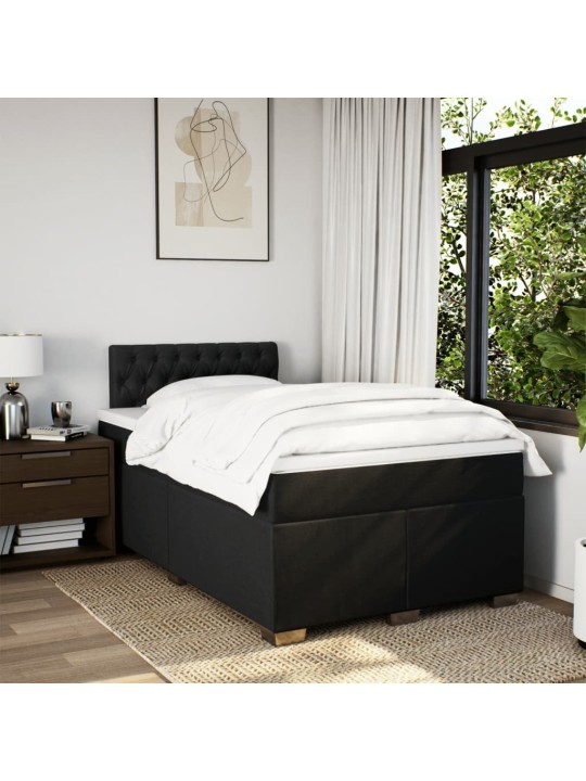 Box spring postel s matrací černá 120x190 cm textil