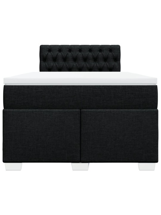 Box spring postel s matrací černá 120x190 cm textil
