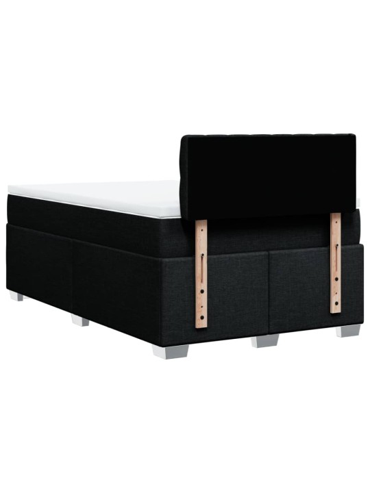 Box spring postel s matrací černá 120x190 cm textil