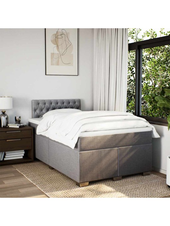 Box spring postel s matrací taupe 120x190 cm textil
