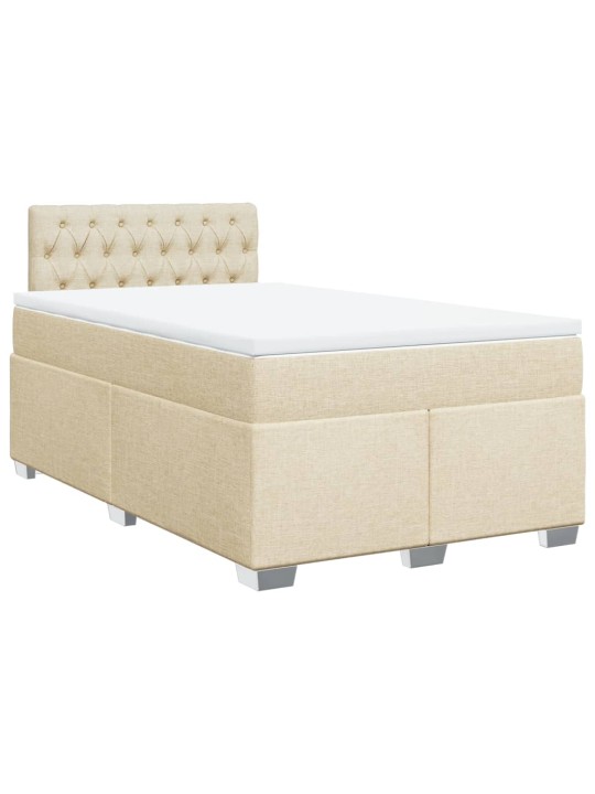 Box spring postel s matrací krémová 120x190 cm textil