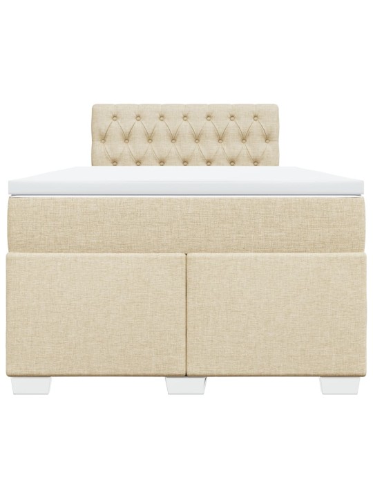 Box spring postel s matrací krémová 120x190 cm textil