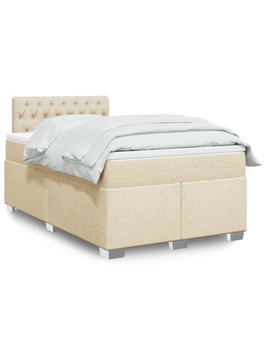 Box spring postel s matrací krémová 120x190 cm textil