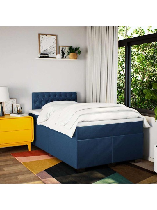 Box spring postel s matrací černá 120x190 cm textil