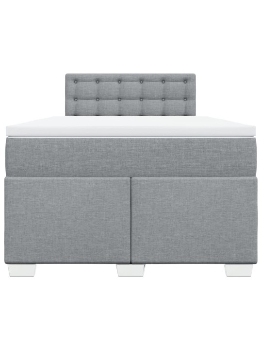 Box spring postel s matrací světle šedá 120x190 cm textil