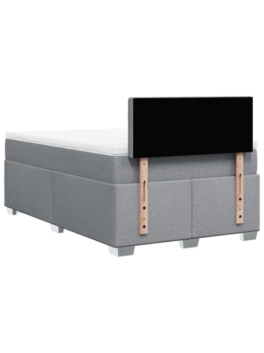 Box spring postel s matrací světle šedá 120x190 cm textil