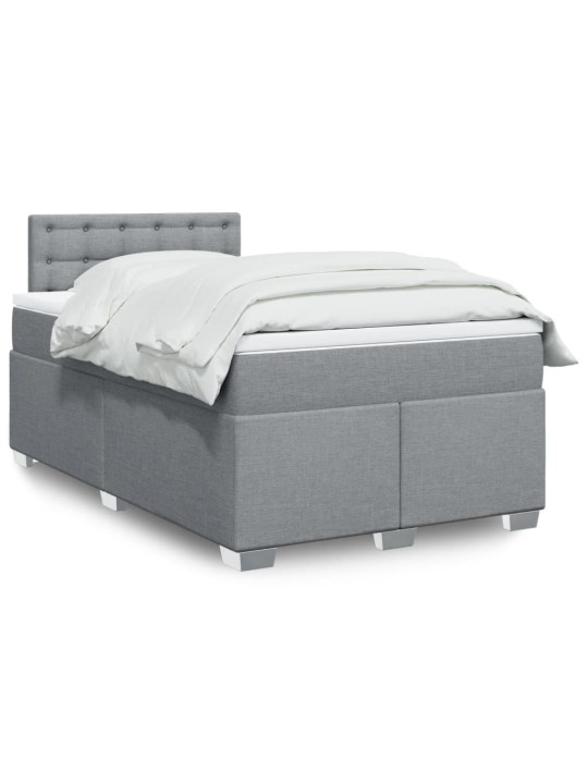Box spring postel s matrací světle šedá 120x190 cm textil