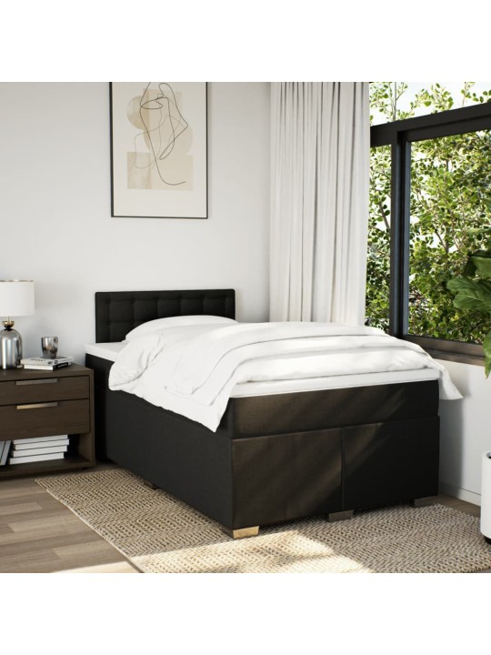 Box spring postel s matrací černá 120x190 cm textil