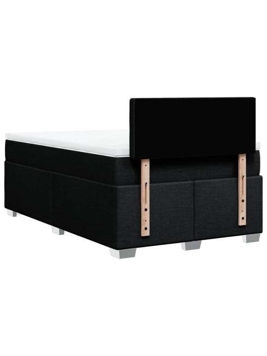 Box spring postel s matrací černá 120x190 cm textil