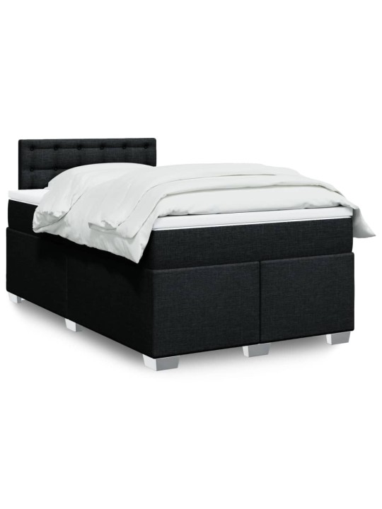 Box spring postel s matrací černá 120x190 cm textil