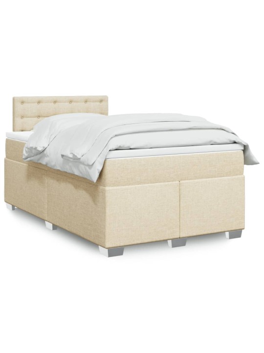 Box spring postel s matrací krémová 120x190 cm textil