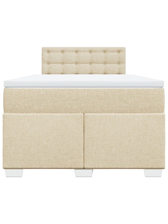 Box spring postel s matrací krémová 120x190 cm textil