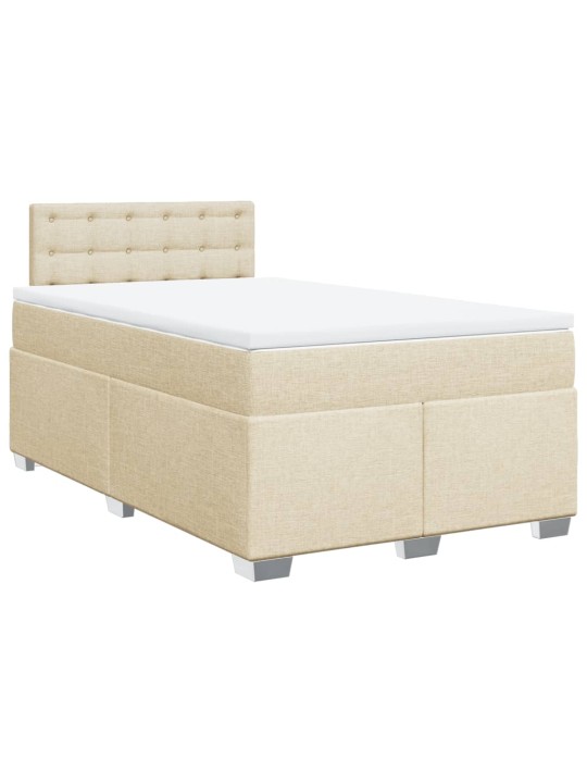 Box spring postel s matrací krémová 120x190 cm textil