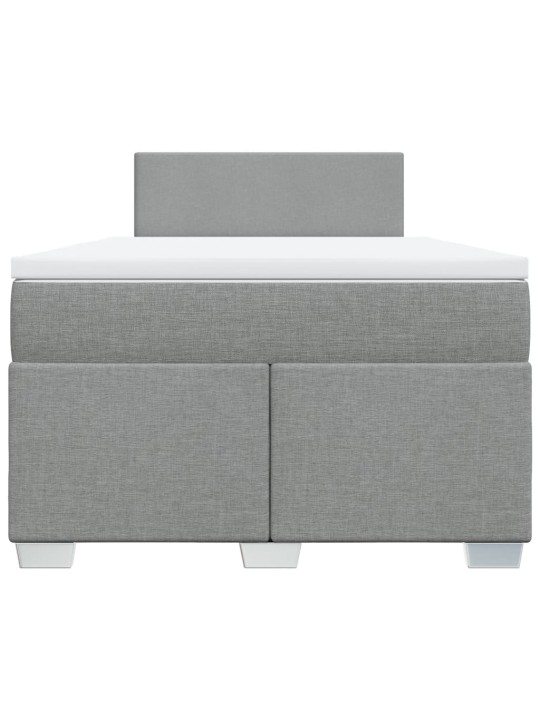 Box spring postel s matrací světle šedá 120 x 200 cm textil
