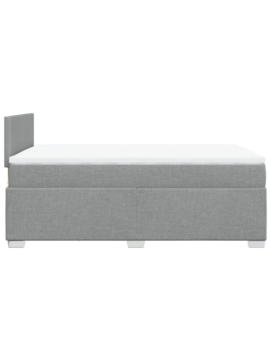 Box spring postel s matrací světle šedá 120 x 200 cm textil