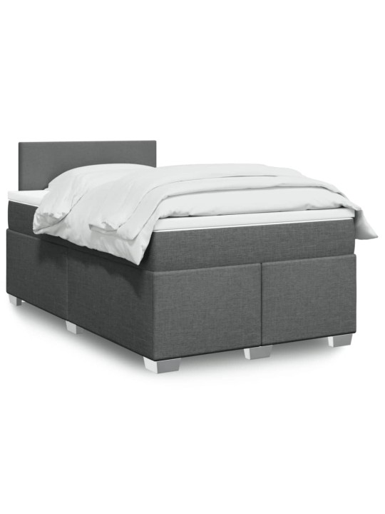 Box spring postel s matrací tmavě šedá 120x200 cm textil