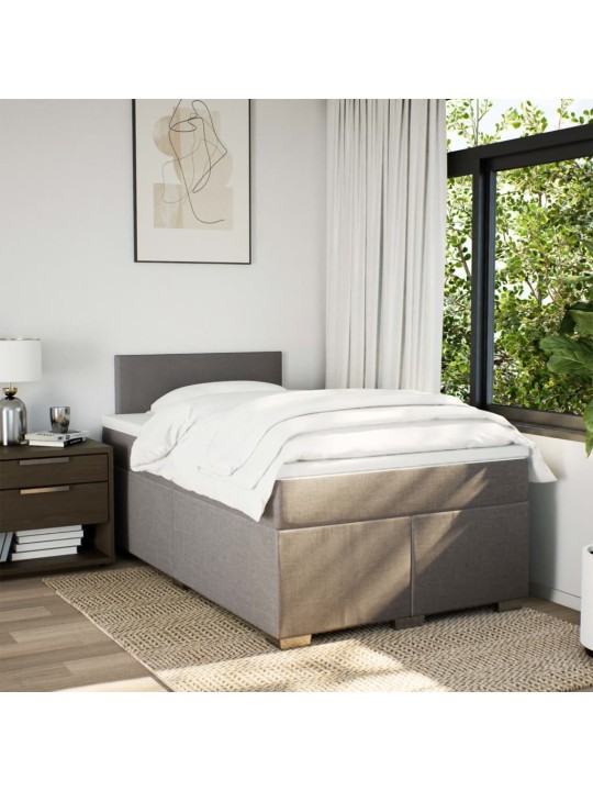 Box spring postel s matrací taupe 120x200 cm textil
