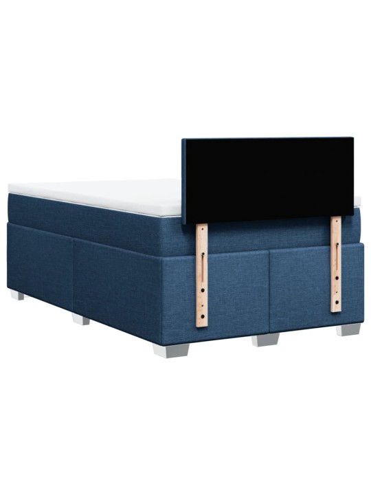Box spring postel s matrací modrá 120x200 cm textil