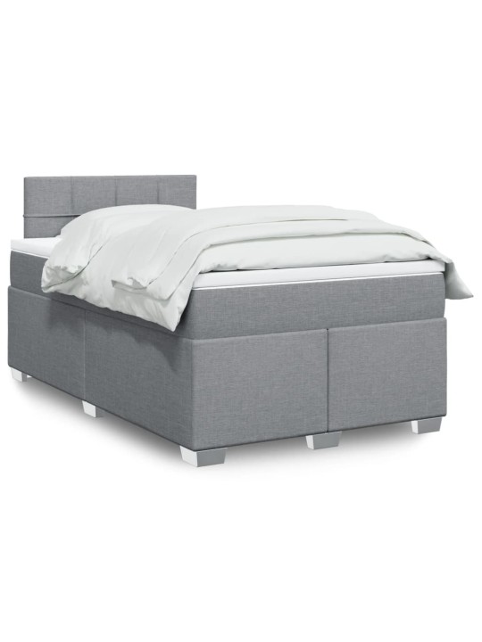 Box spring postel s matrací světle šedá 120 x 200 cm textil