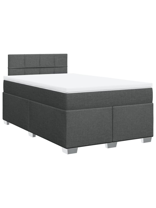 Box spring postel s matrací tmavě šedá 120x200 cm textil
