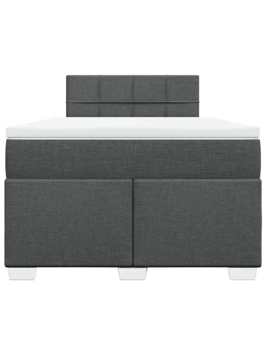 Box spring postel s matrací tmavě šedá 120x200 cm textil