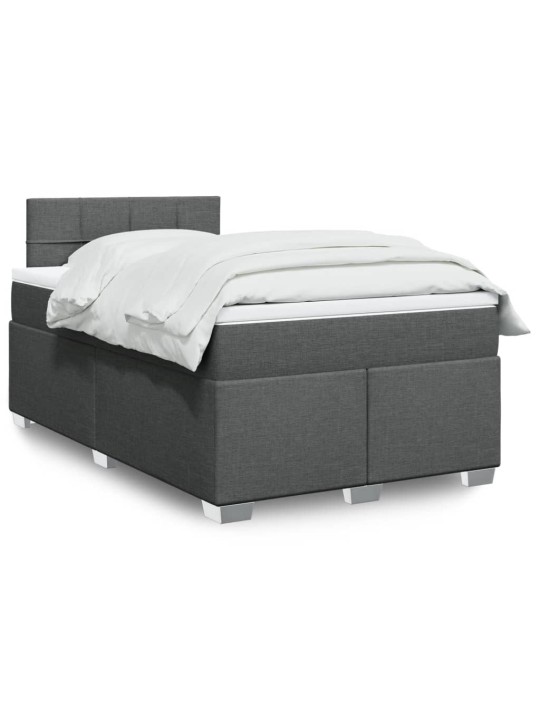 Box spring postel s matrací tmavě šedá 120x200 cm textil