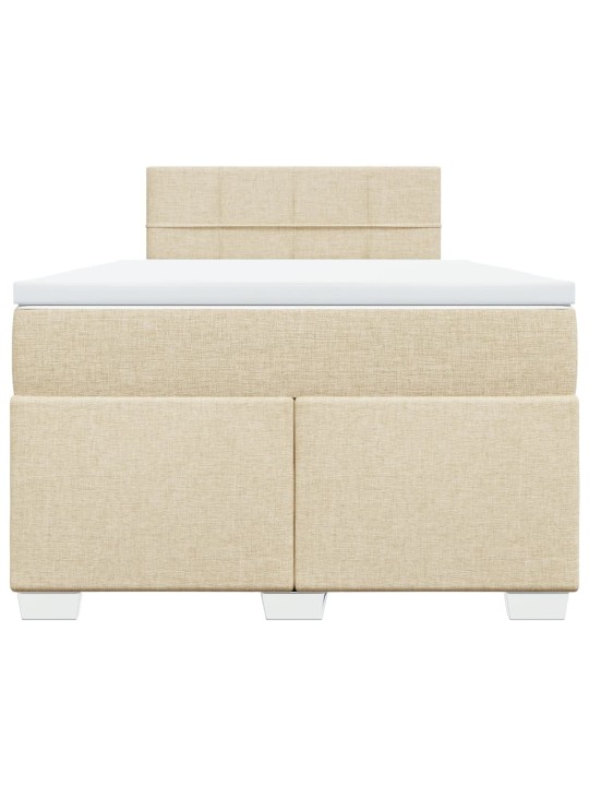 Box spring postel s matrací krémová 120x200 cm textil