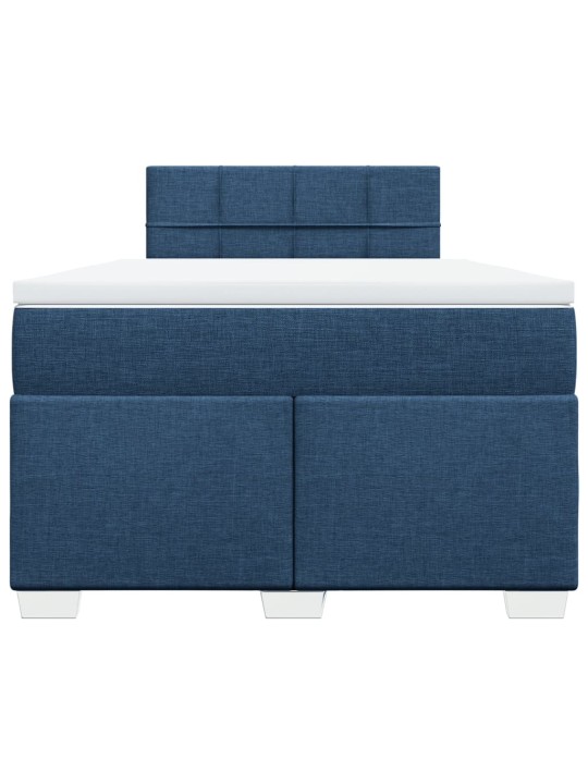 Box spring postel s matrací modrá 120x200 cm textil