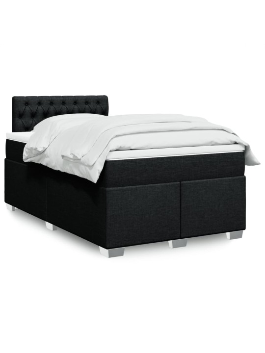 Box spring postel s matrací černá 120x200 cm textil