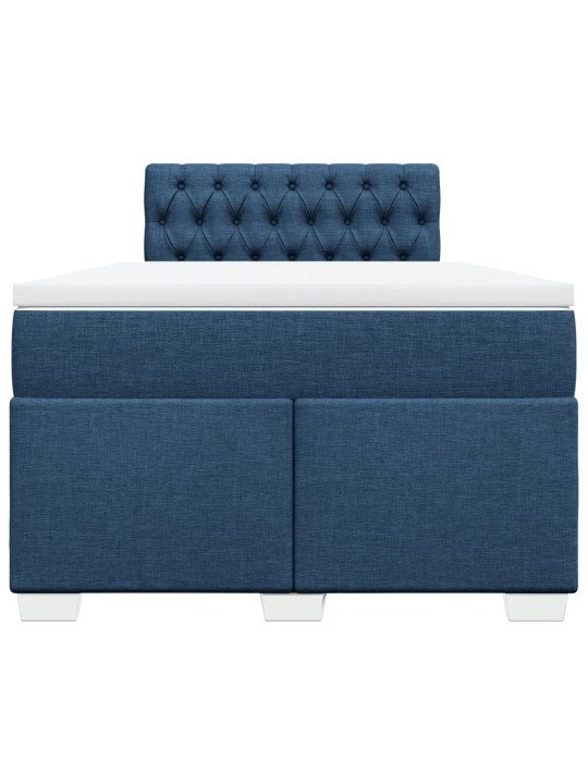 Box spring postel s matrací modrá 120x200 cm textil