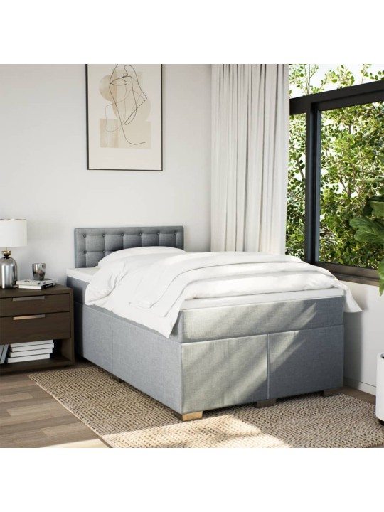 Box spring postel s matrací světle šedá 120 x 200 cm textil