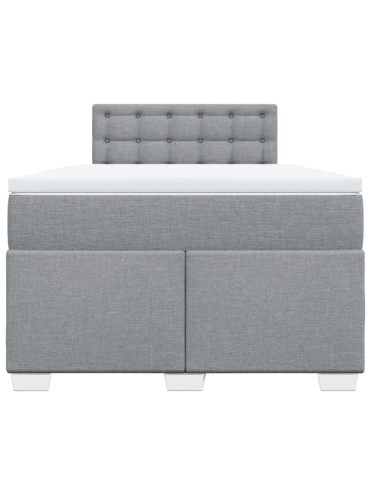 Box spring postel s matrací světle šedá 120 x 200 cm textil