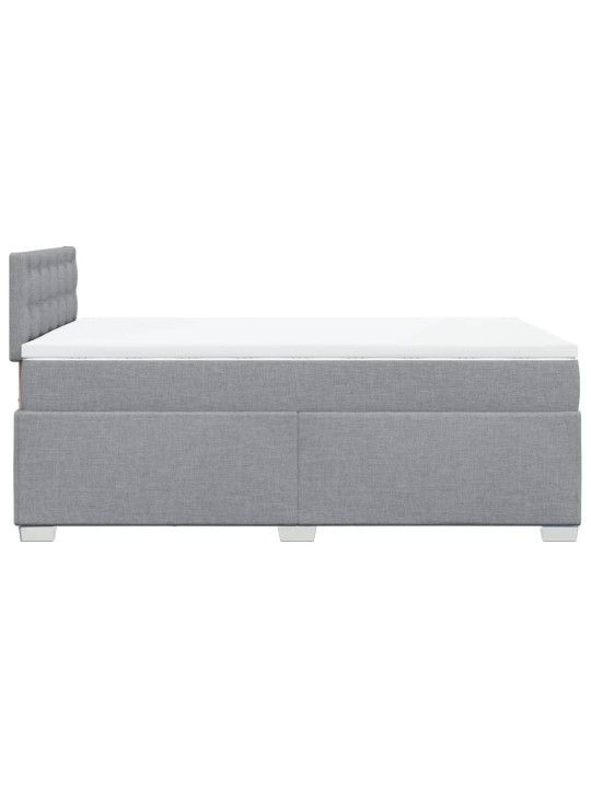 Box spring postel s matrací světle šedá 120 x 200 cm textil