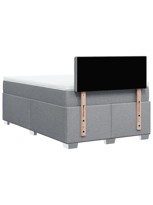 Box spring postel s matrací světle šedá 120 x 200 cm textil
