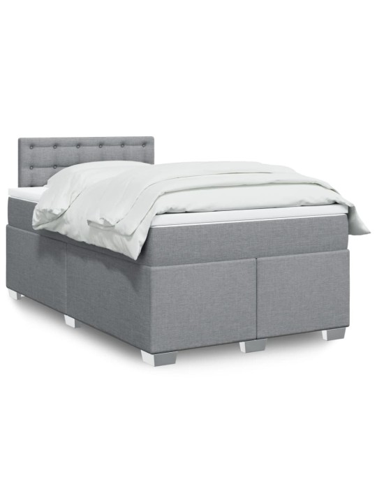 Box spring postel s matrací světle šedá 120 x 200 cm textil