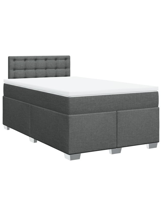 Box spring postel s matrací tmavě šedá 120x200 cm textil