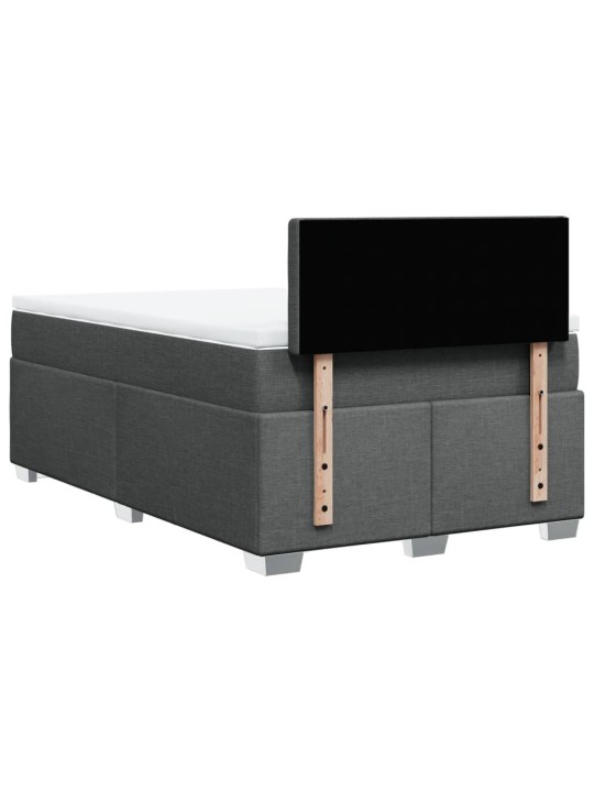 Box spring postel s matrací tmavě šedá 120x200 cm textil