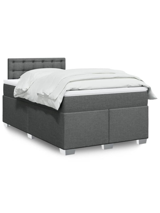 Box spring postel s matrací tmavě šedá 120x200 cm textil