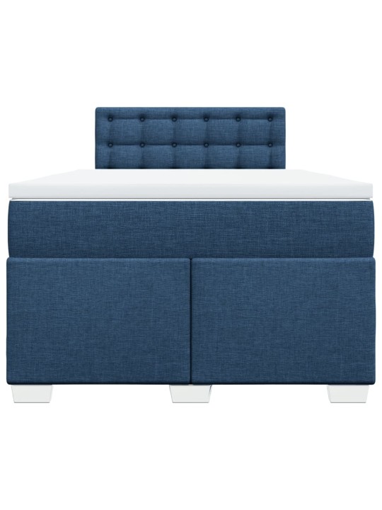 Box spring postel s matrací modrá 120x200 cm textil