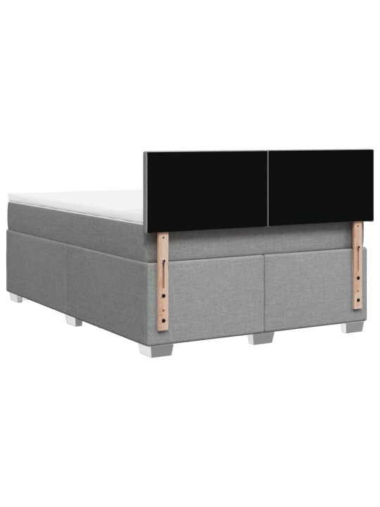 Box spring postel s matrací světle šedá 140 x 190 cm textil